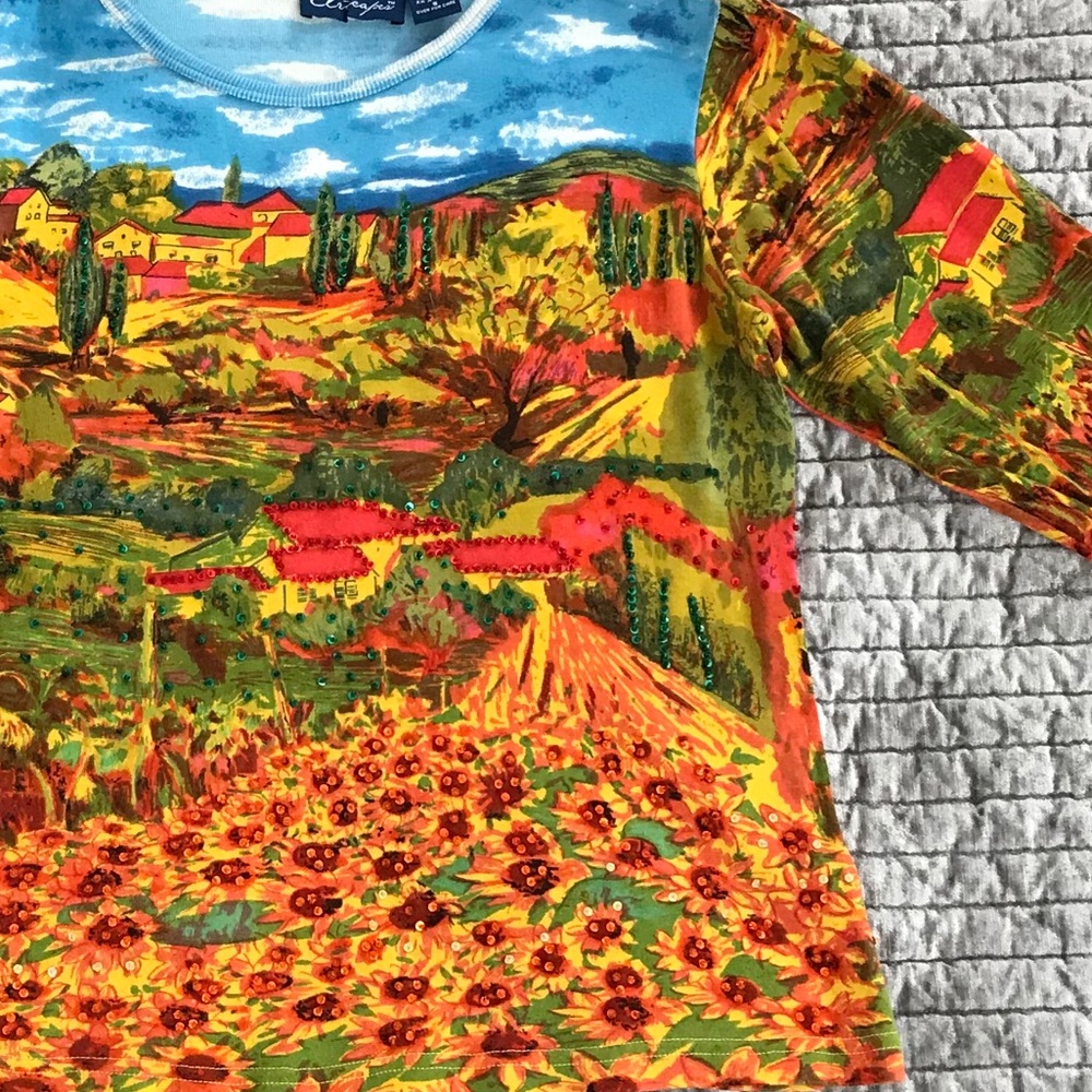 ARTSCAPES Tuscan Sunflower Print Tee